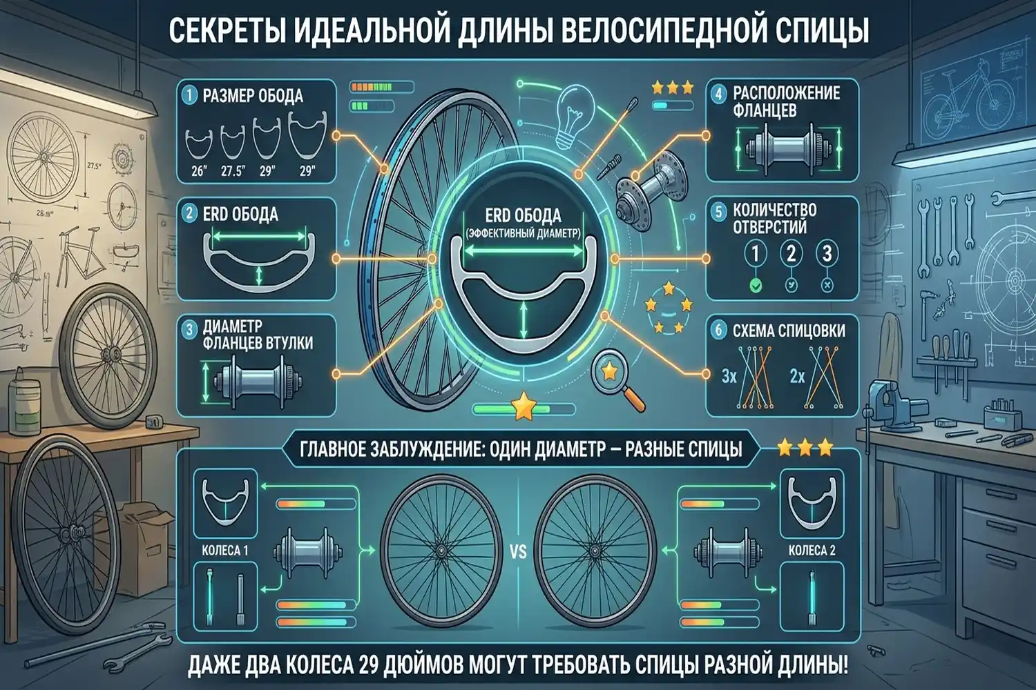 как правильно подобрать длину велосипедной спицы