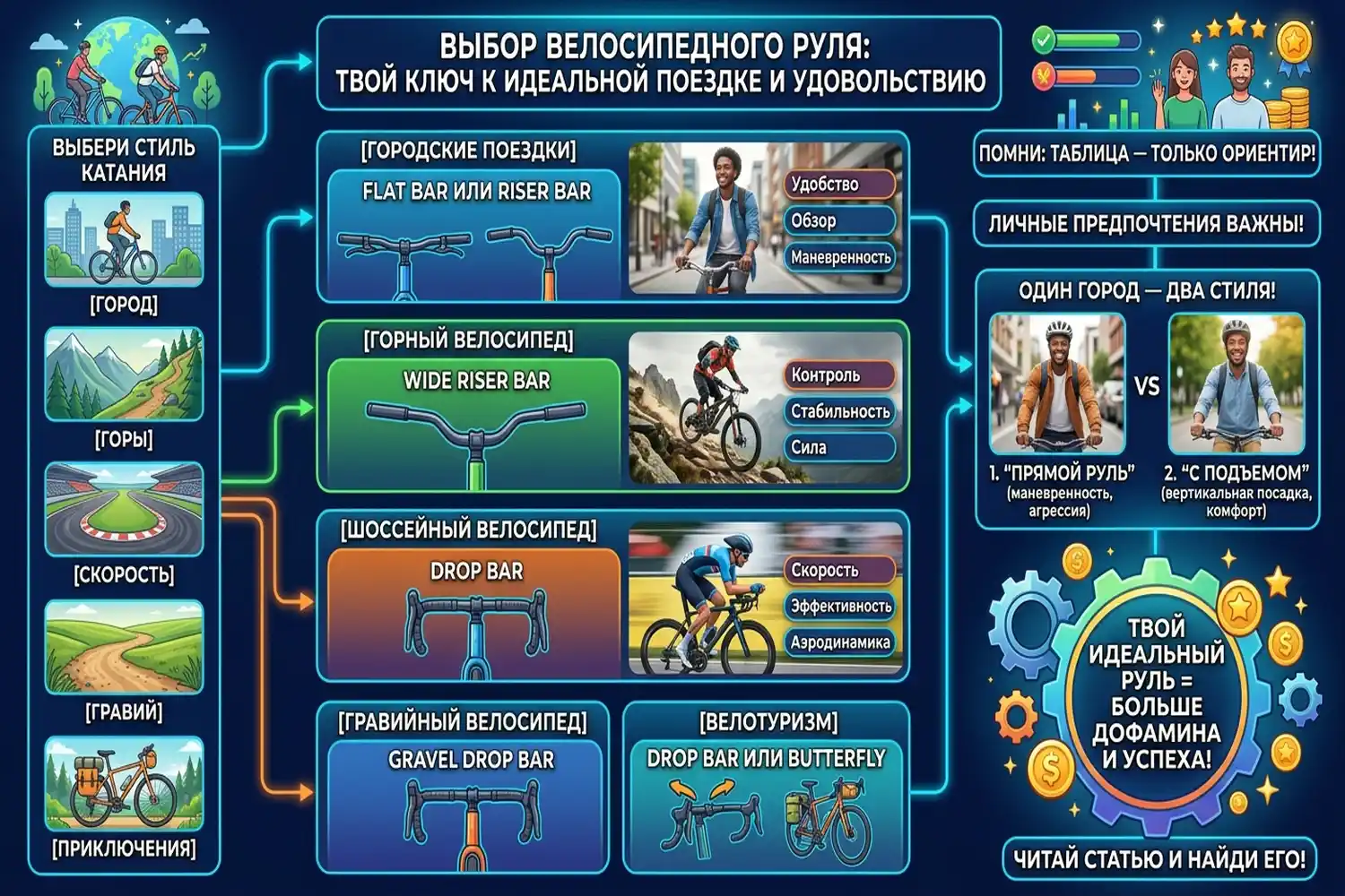 какой руль выбрать для велосипеда