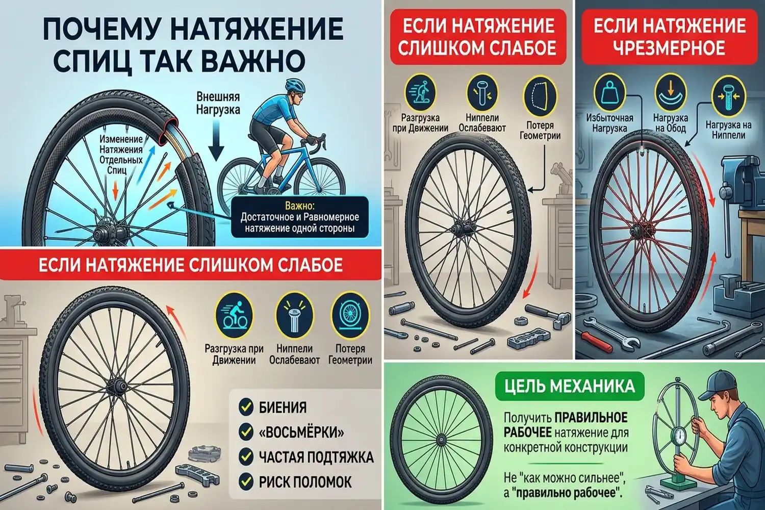 почему натяжение спиц так важно