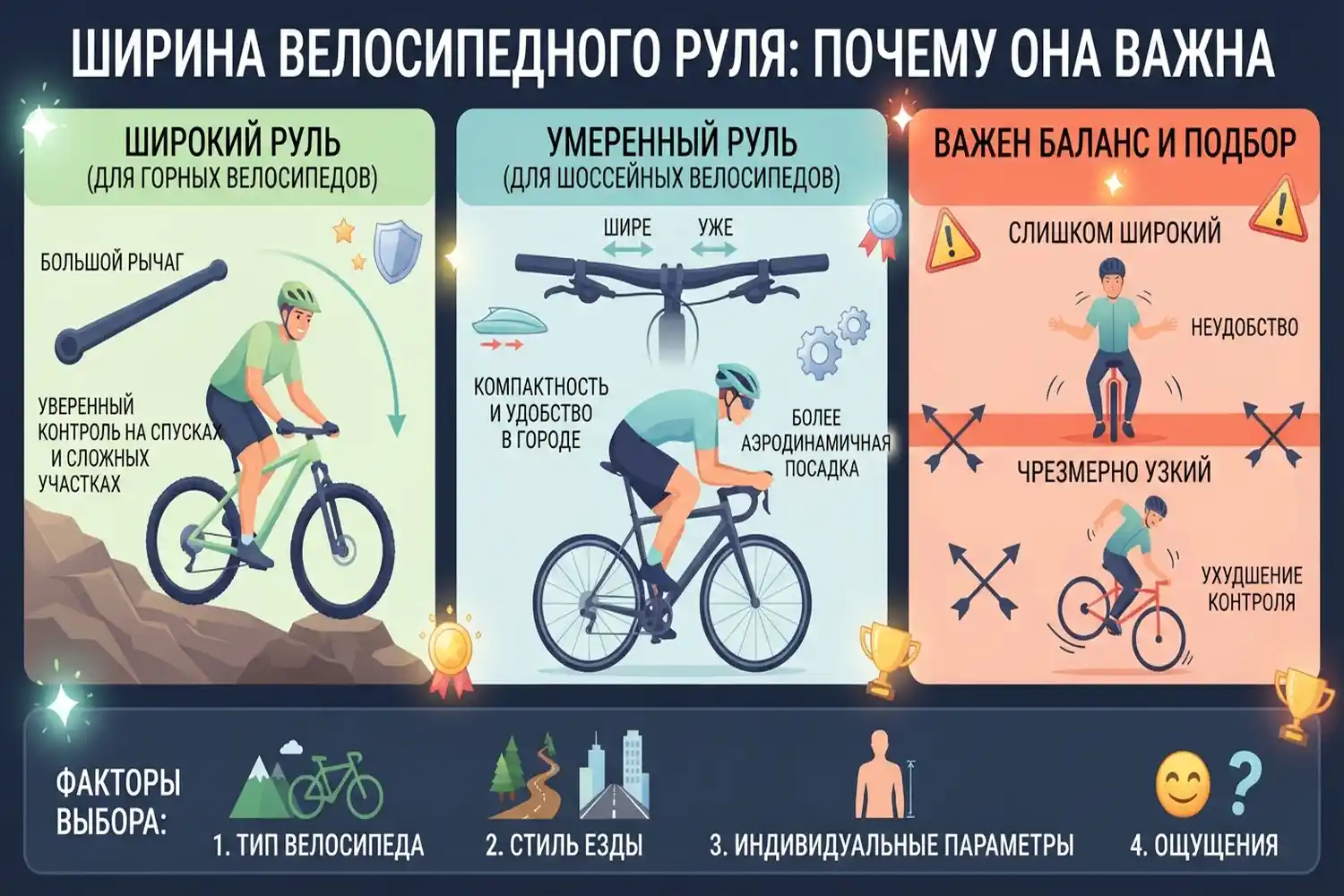 ширина велосипедного руля: почему она важна