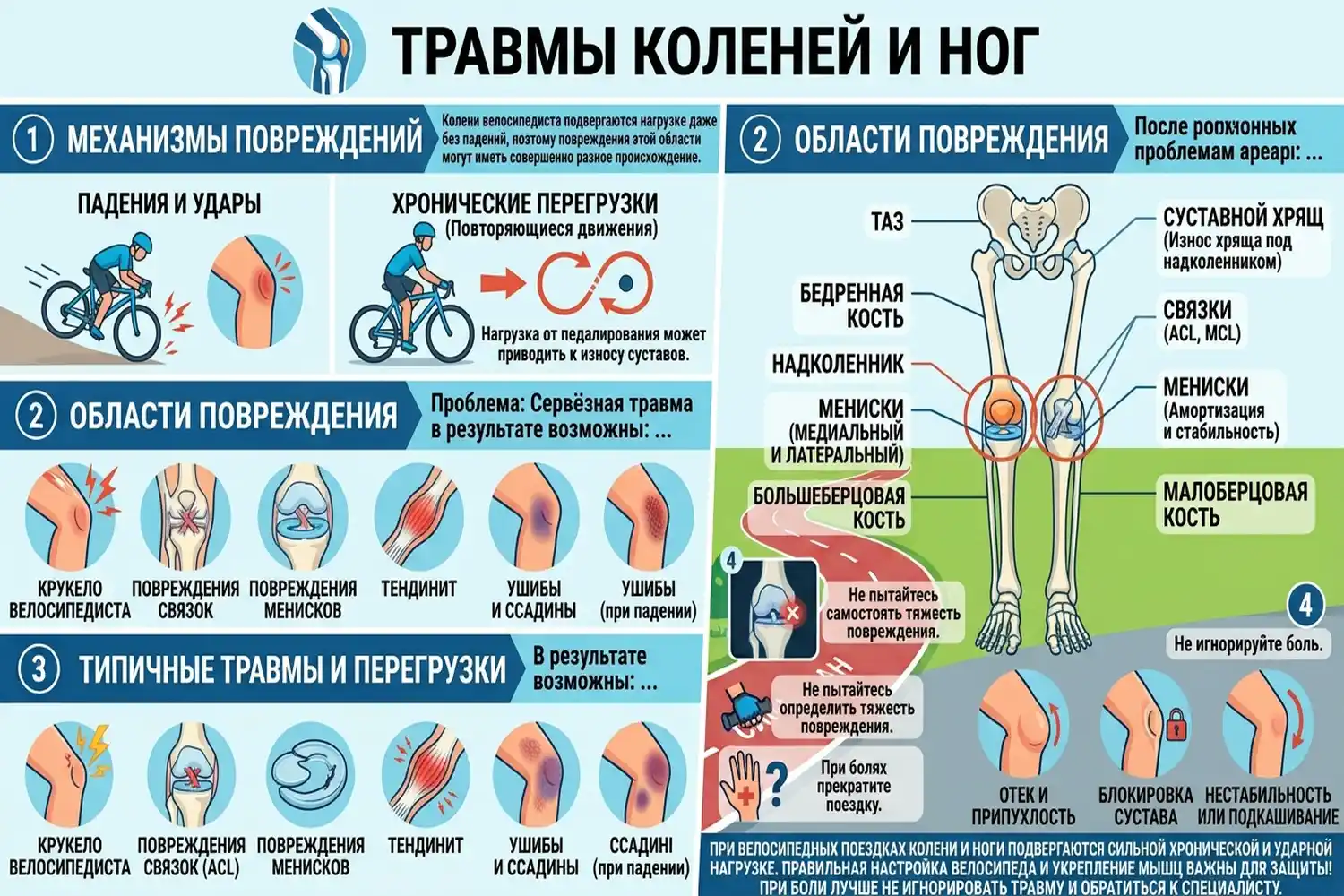 травмы коленей и ног